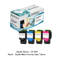 JETDOLUM JET-CS421-TAKIM LEXMARK CS421 KCMY 23500 Sayfa 4 RENK ( MAVİ,SİYAH,S...